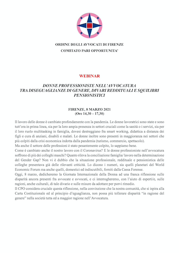 DONNE PROFESSIONISTE NELL’AVVOCATURA TRA DISEGUAGLIANZE DI GENERE, DIVARI REDDITUALI E SQUILIBRI PENSIONISTICI